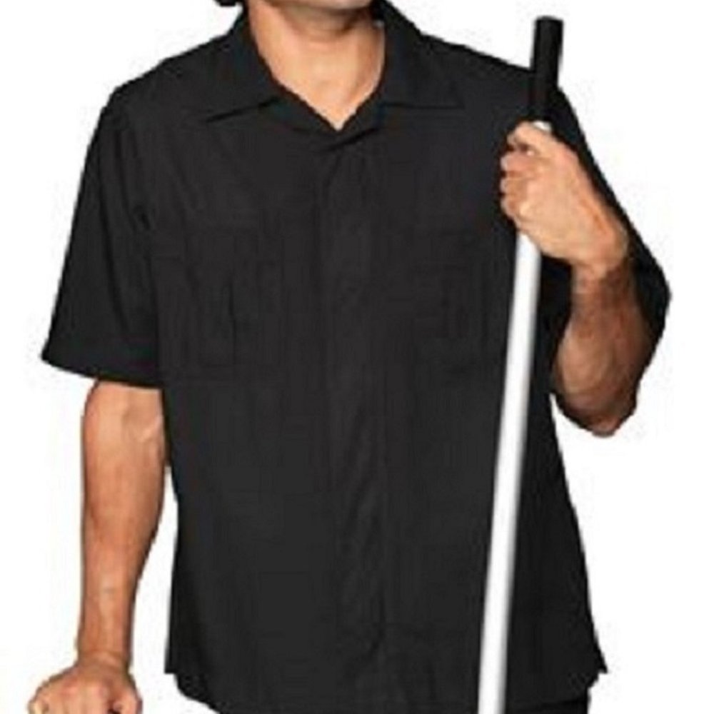 Edward Garment Men's Spun Poly Service Shirt Black